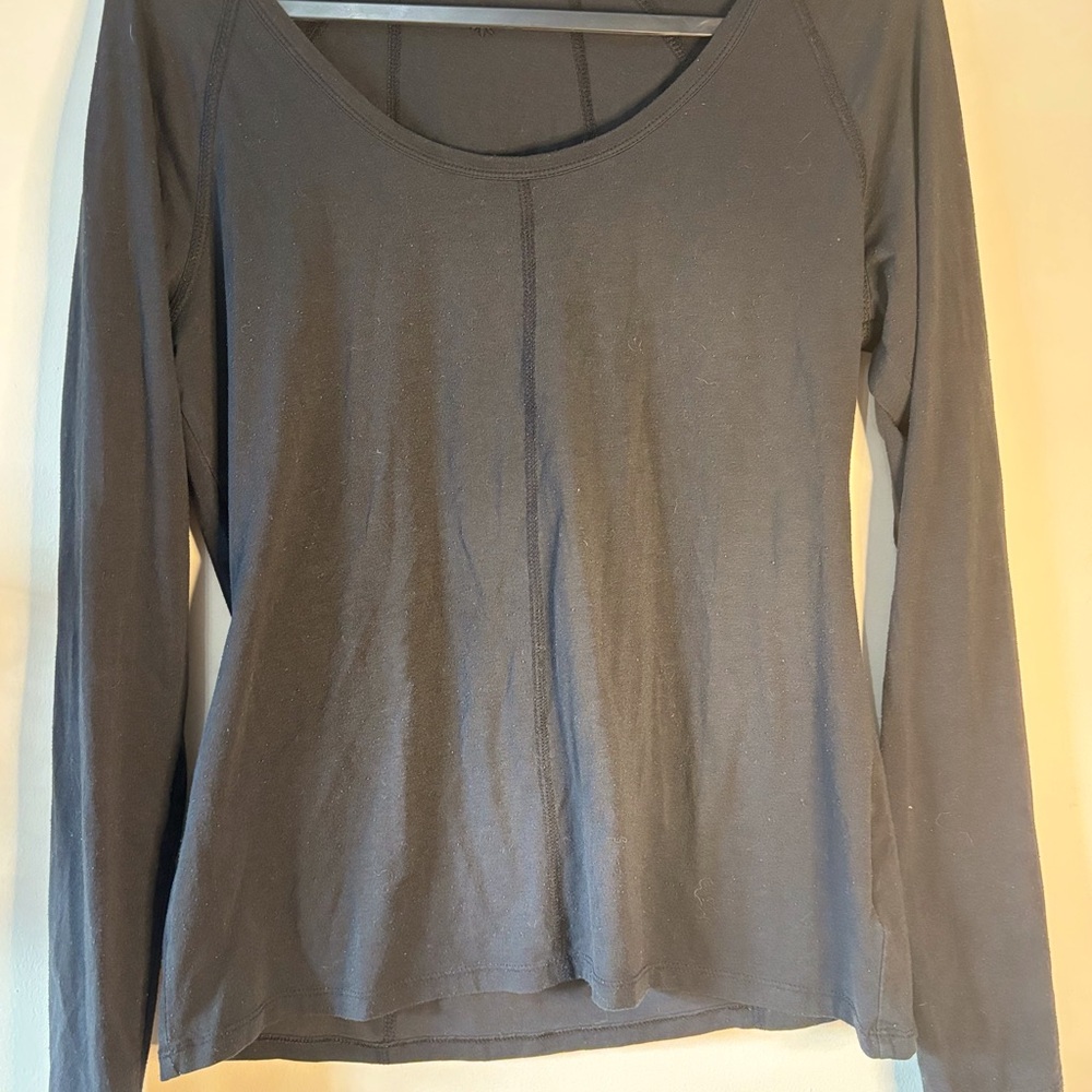 Athleta Black Long‎ Sleeve Women's Cotton blend T size L